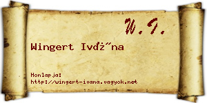 Wingert Ivána névjegykártya
